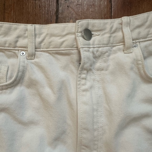 White Denim Mini Skirt - size 12 - Picture 3 of 4